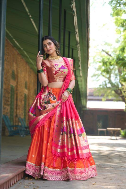 LNB 2005 Jacquard Silk ONG Lehenga choli manufacturers in Pune